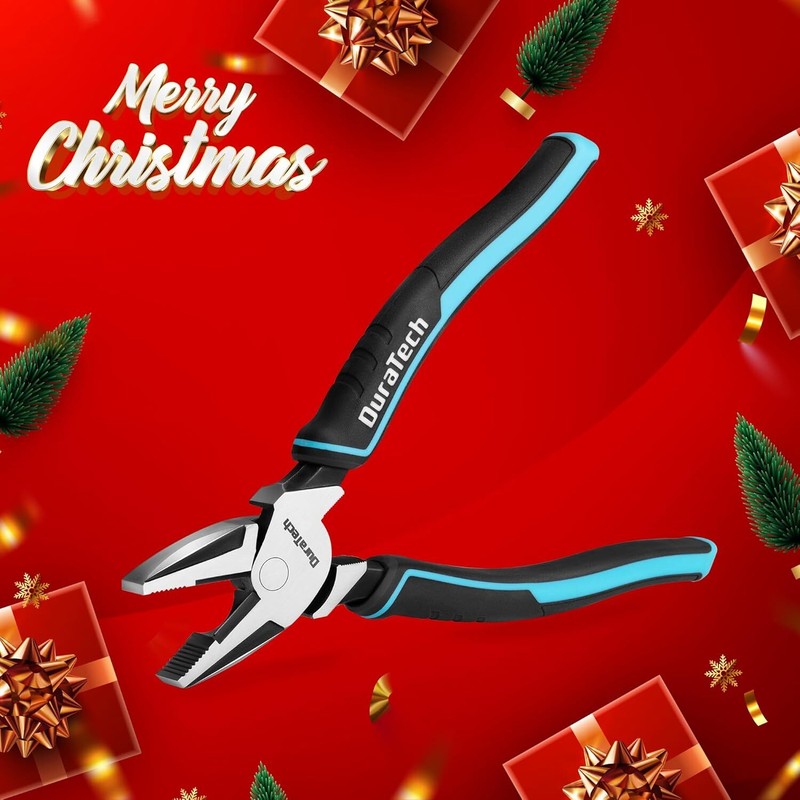 DURATECH 8" High Leverage Linemans Pliers Cr-Ni Side Cutters Linesman Pliers New gallery