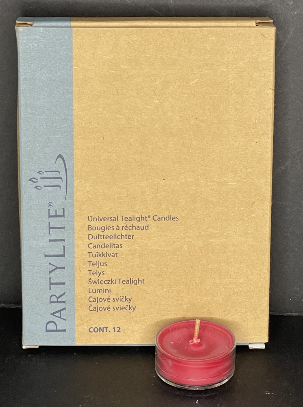 PartyLite Cinnamon Sparkle Universal Tealight Candles V04405 Box of 12 New NIB gallery