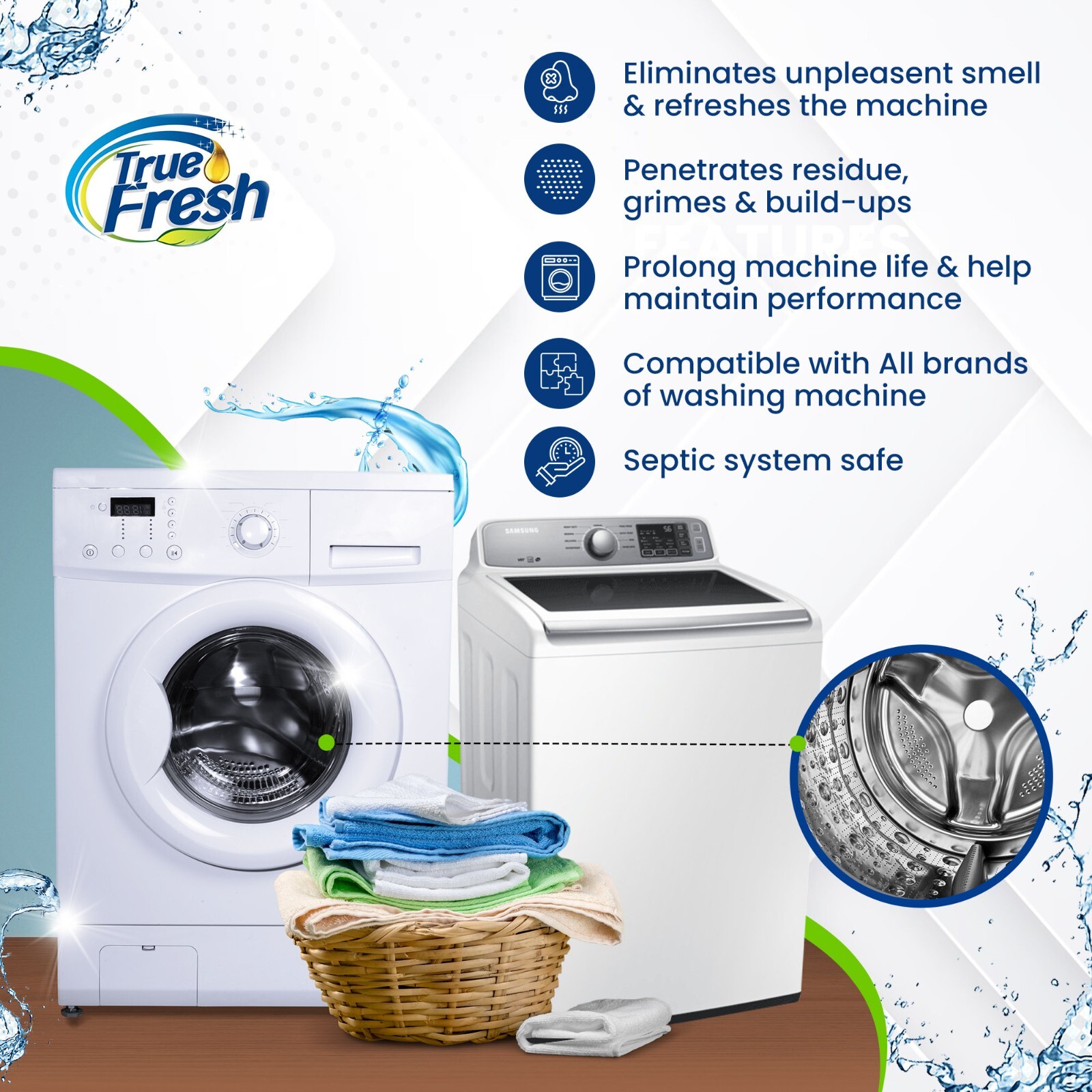 True Fresh Washing Machine Cleaning Tablets - 25 Solid Deep Cleaning Tablets gallery