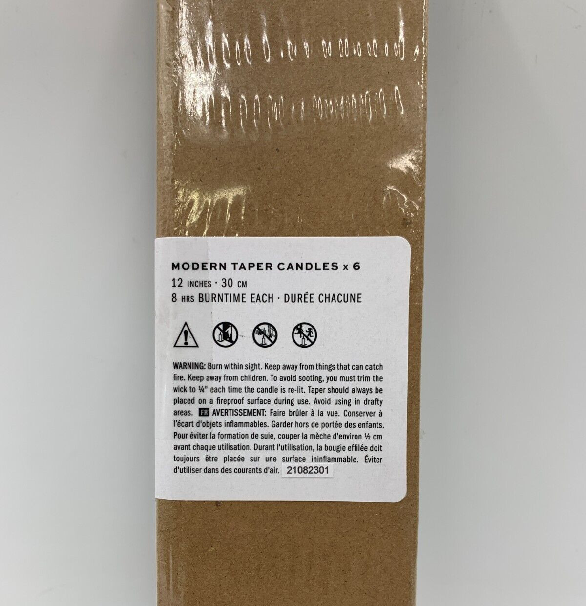 Pottery barn Taper Unscented Paraffin Wax Candles S/6 Charcoal 12" H #9084D gallery