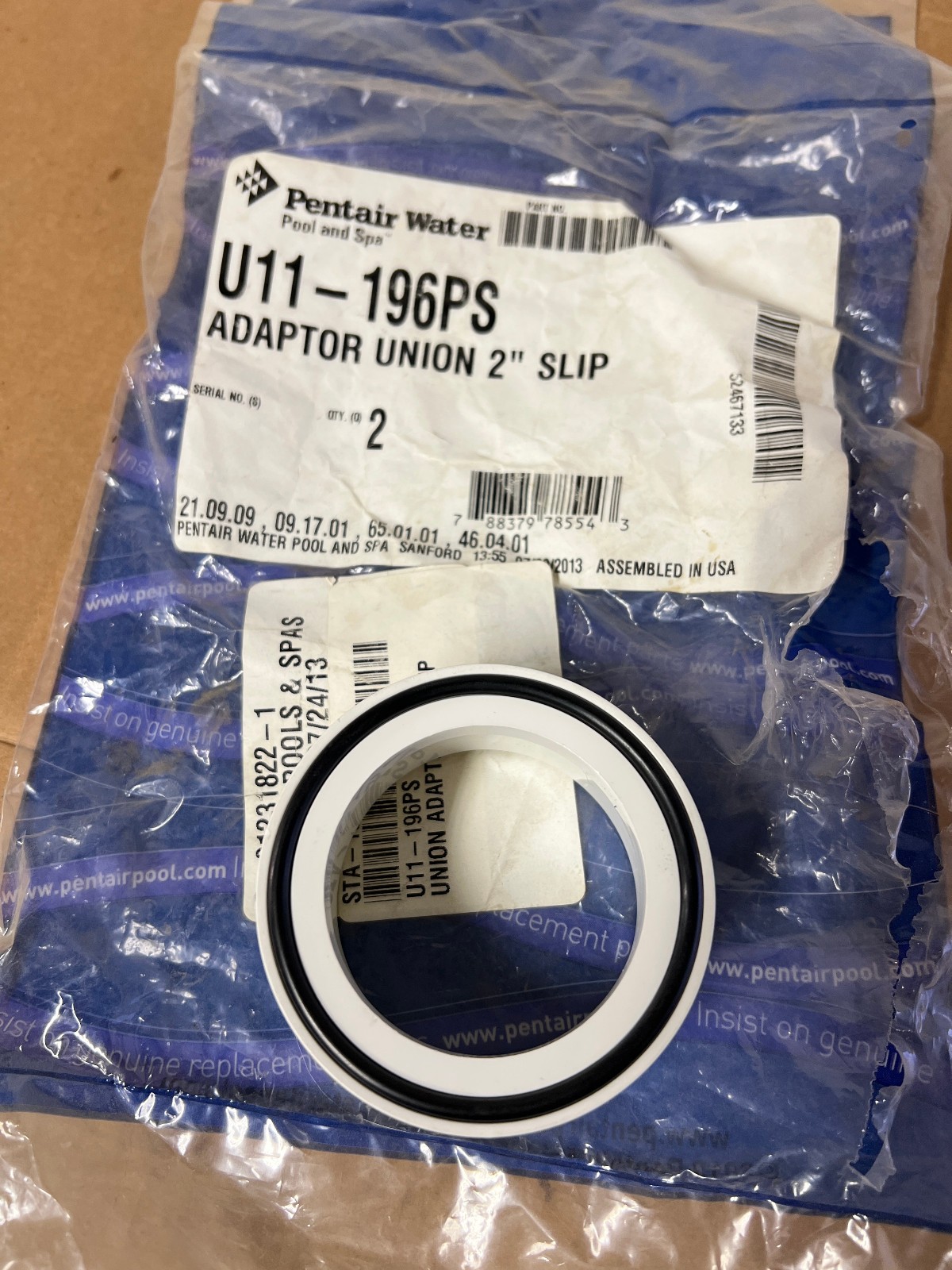 1 pcs Pentair Union Adapter 2" Slip U11-196PS U11-196PSZ gallery