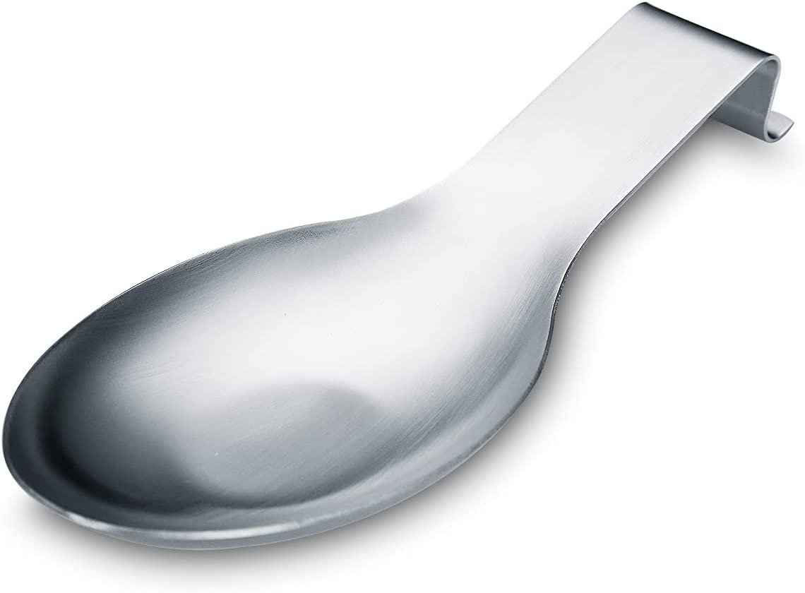 Matte Silver Spoon Rest, Stainless Steel Spoon Holder for Stove Top, kitchen ute gallery