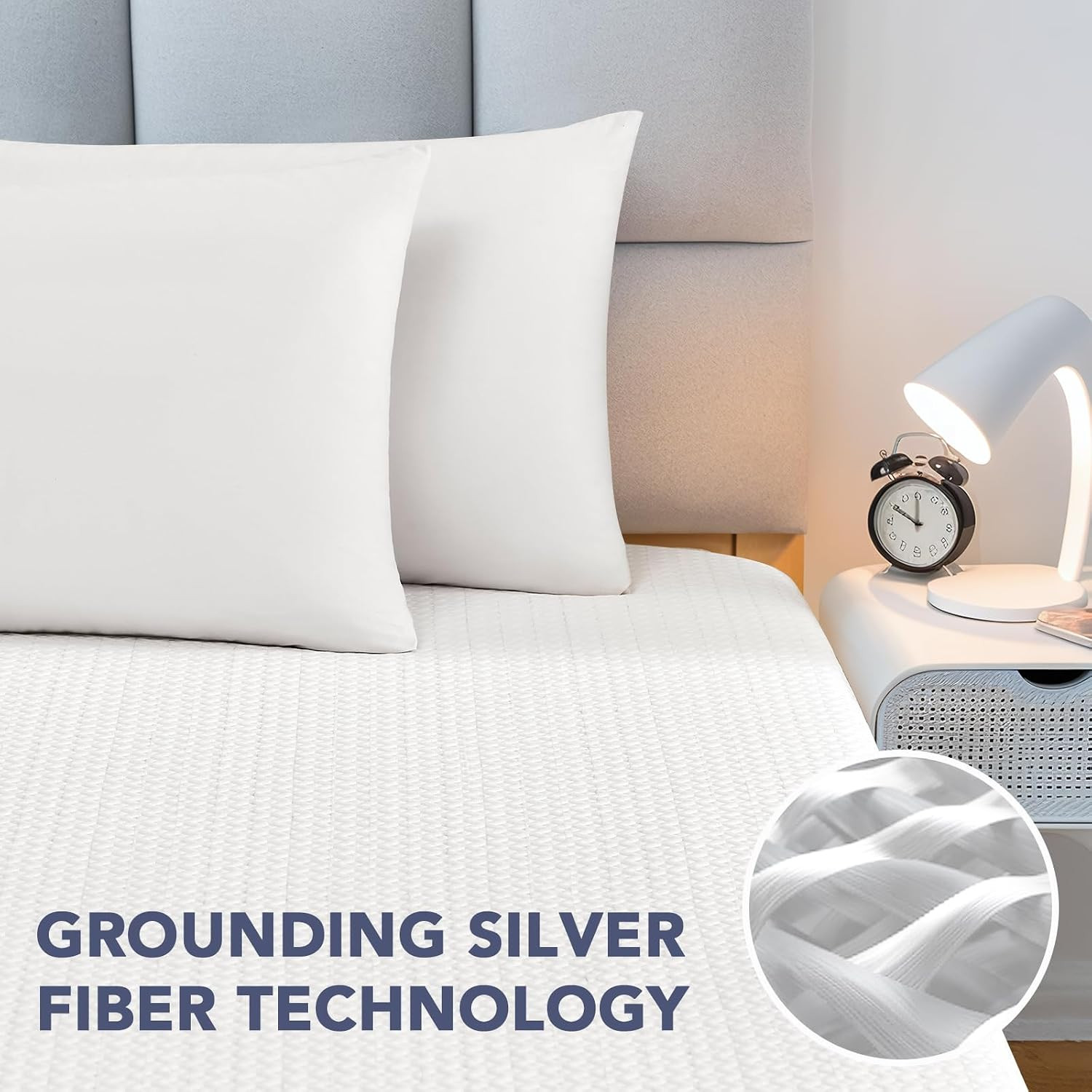 L'AGRATY Grounding Sheets 78x80 Inch Cooling Fiber with 10% Pure Silver Grounded gallery