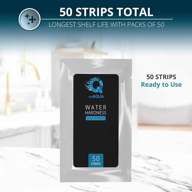 WeAQUA Water Hardness Test Kit - DoubleCheck 50 Strips - Hard gallery
