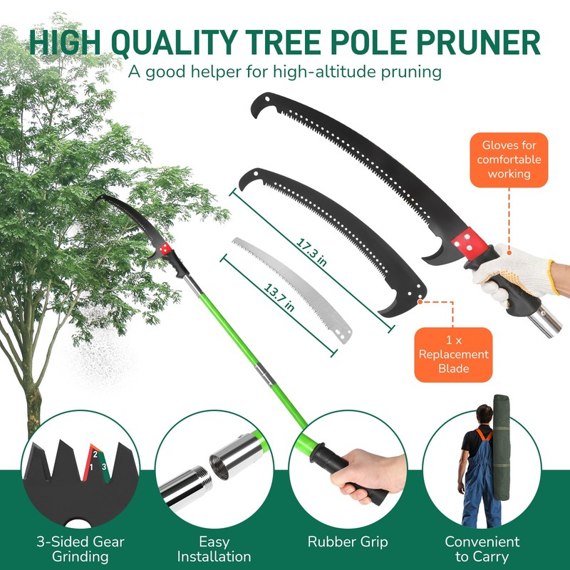 Tree Pruner Pole Saw 24 FT Detached Trimmer Saw Telescopic gallery