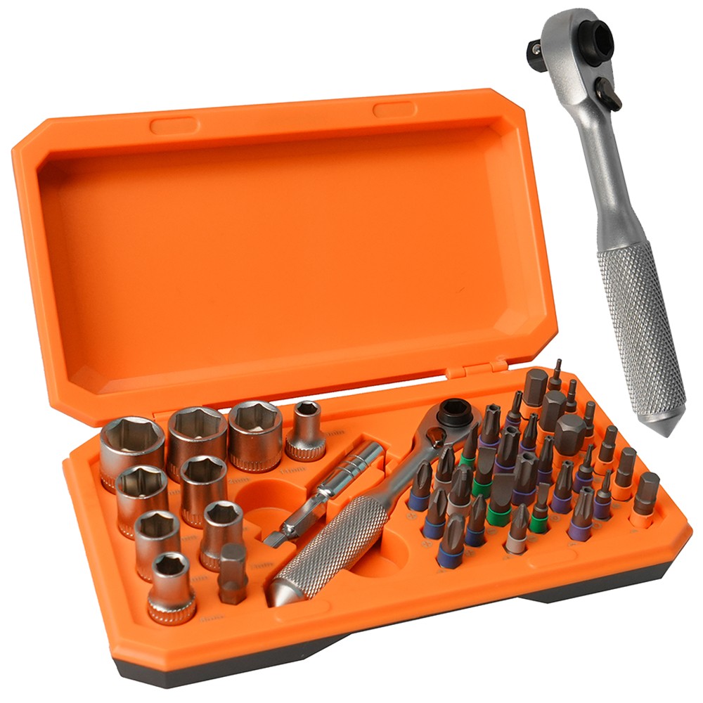42 IN 1 Precision Ratchet Screwdriver Set Repair Tool Kit Torque Wrench S2 Bits gallery