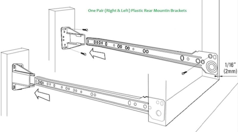 2-Pack White Drawer Slide Rear Socket Blum Euro Cabinet Drawer Slides, Right & L gallery