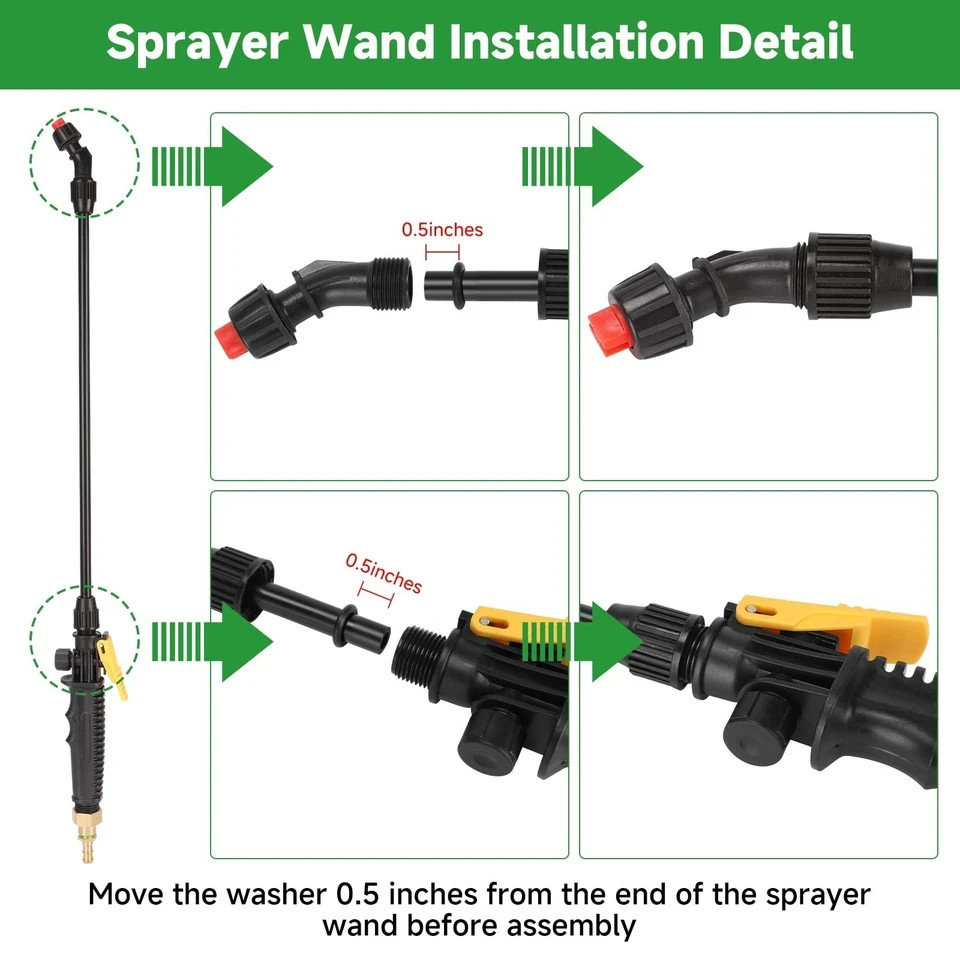 Acid Resistant Sprayer Wand with 4 Types of Nozzles, Pump Sprayer Wand Replac... gallery