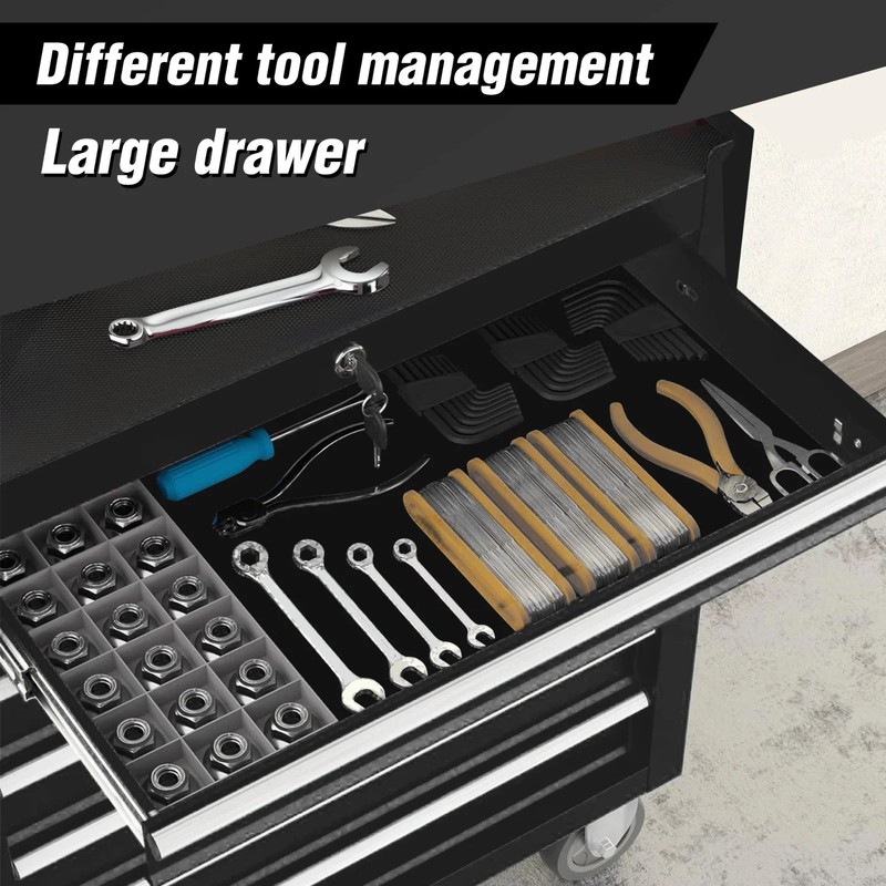 5-Drawer Rolling Tool Chest with Wheels & Storage Organizer Box gallery