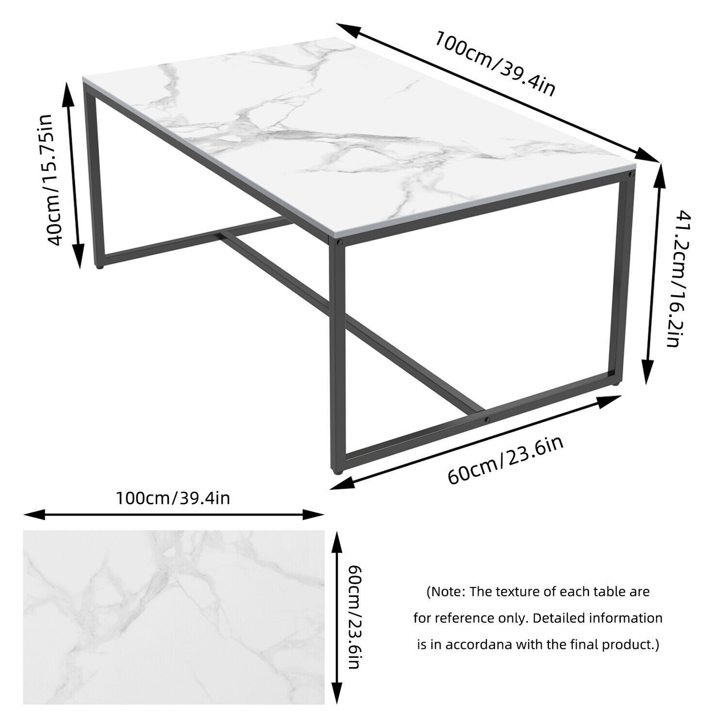 FATIVO Heavy Duty Marble Coffee Table Anit-scratch Center Tea Table Table Bench gallery