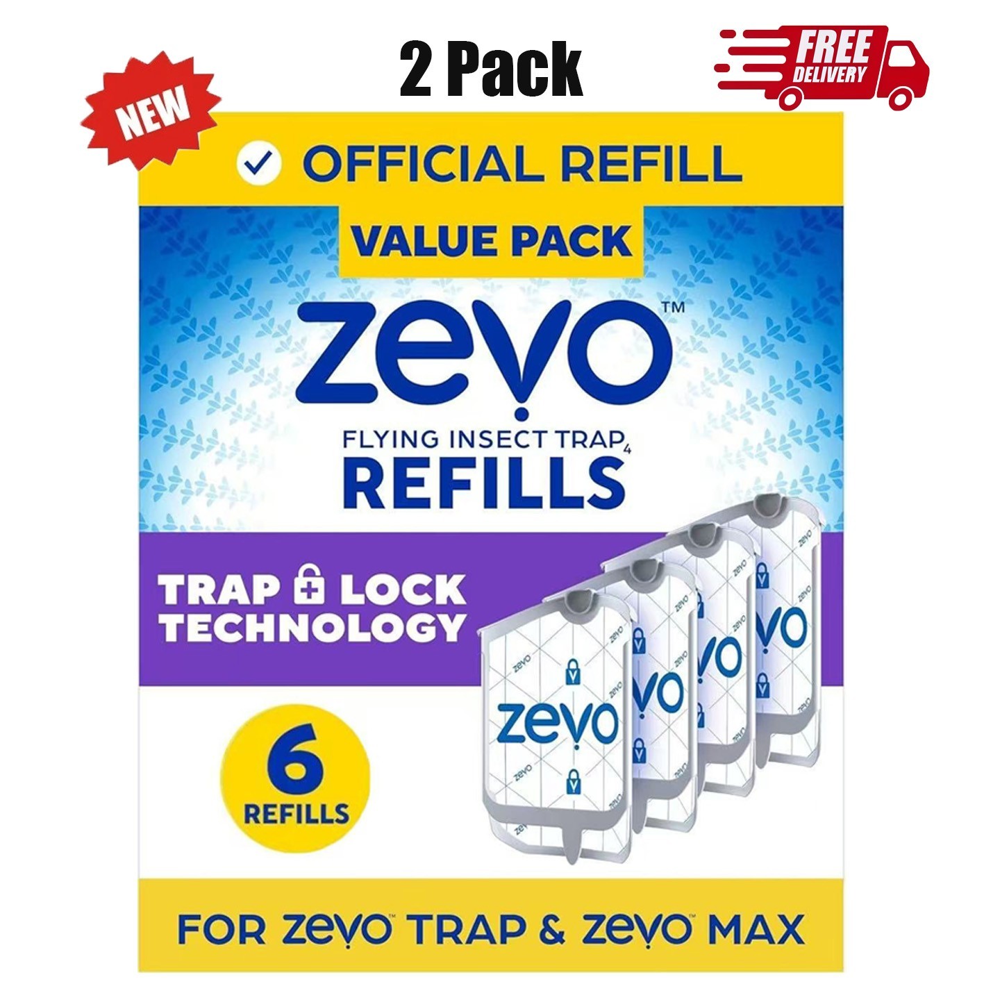 (12 Refill Cartridges) Zevo Flying Insect Trap Refill Cartridges -Easy to Use gallery
