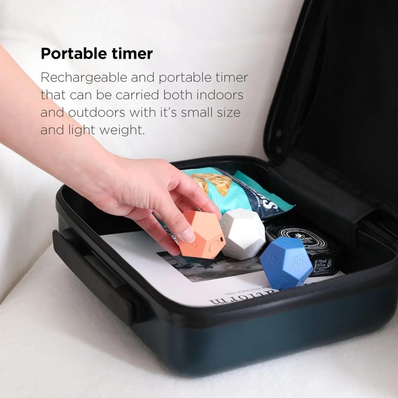 Mooas Dodecagon Time Ball Rechargeable Mini Timer (Blue), 11 Preset Time, Desk P gallery