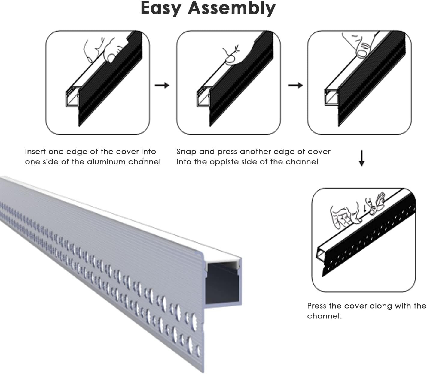 Trimless LED Channel 6 Pack - 6.6FT Aluminum Profile for Wall & Ceiling gallery