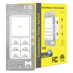 Countdown Timer Switch for Bathroom Fans and Lights, 5/10/30/60 Min, 2/4 Hours,