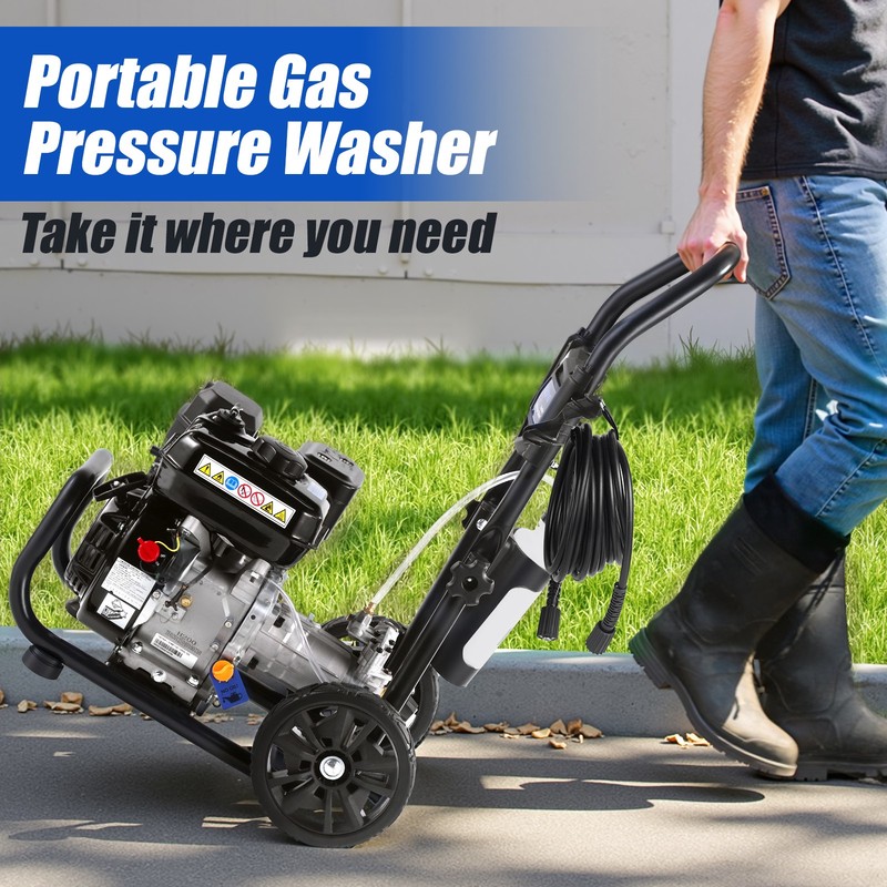 Efurden Gasoline Powered Washer Cold Water 3500PSI 2.3GPM w/25ft Hose&Soap Tank gallery