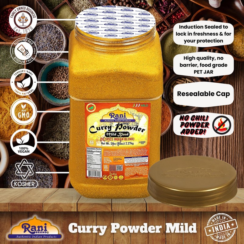 Rani Curry Powder Mild (10-Spice Authentic Indian Blend) 80oz (5lbs) 2.27kg Bulk gallery