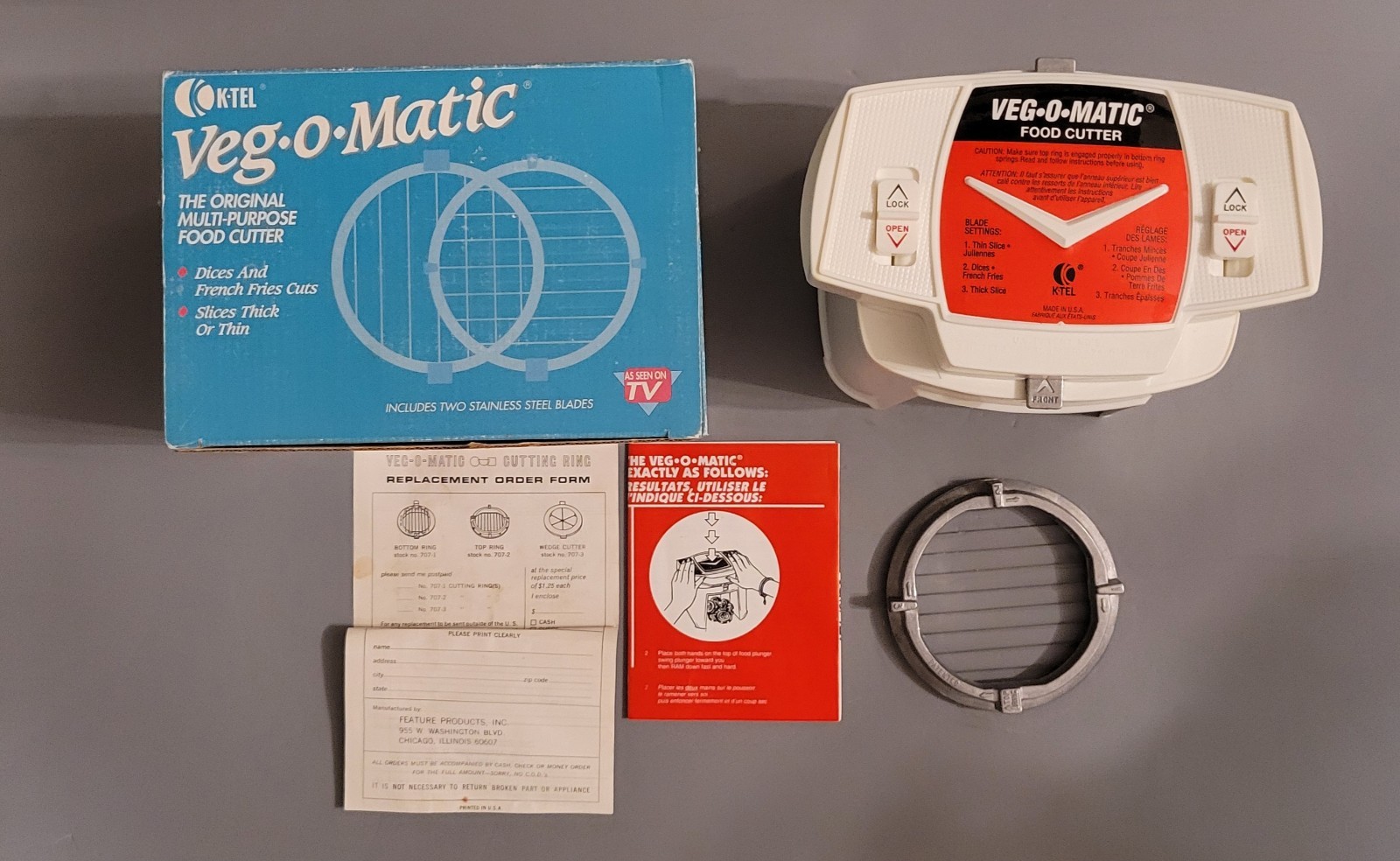 Veg - O - Matic The Original Chopper K-Tel W/manual In Box 2 blades gallery