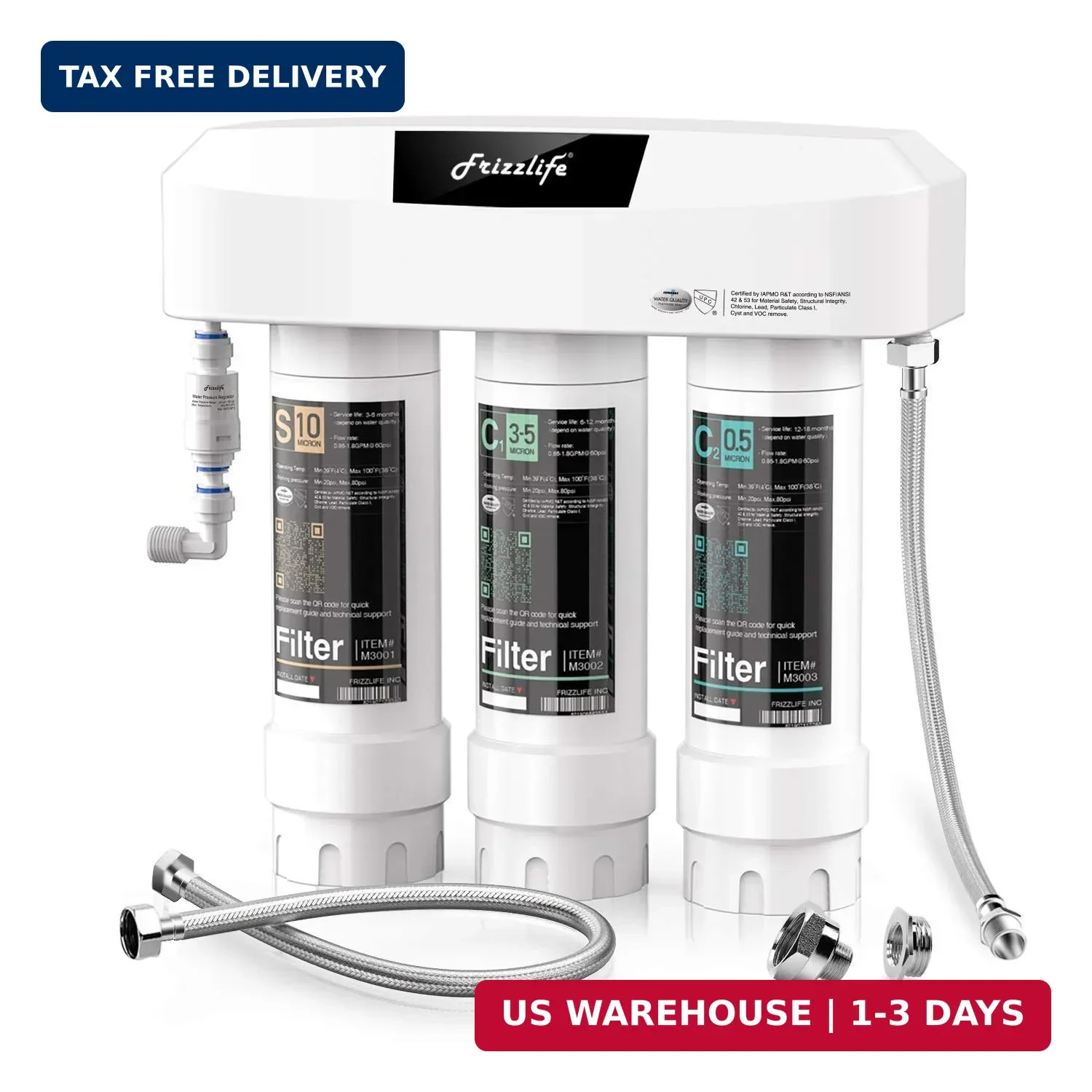 Frizzlife Under Sink Water Filter System, NSF/ANSI 53&42&372 Certified, 8 Layer gallery