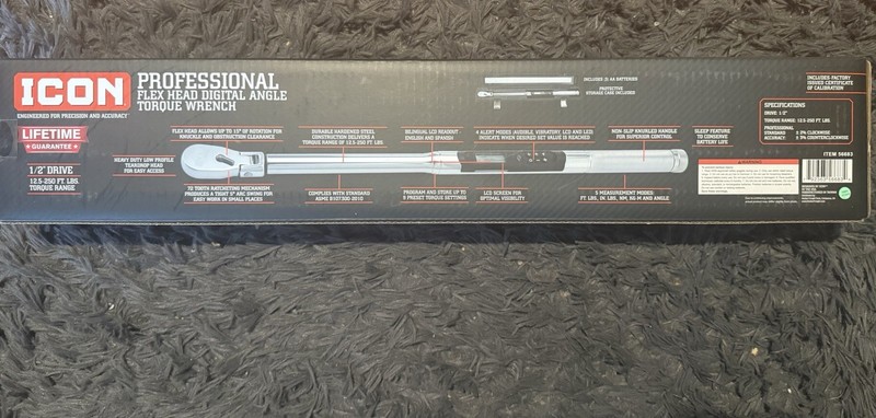 Icon DATW12-250 Flex Head Digital Angle Torque Wrench 1/2" Drive - New gallery