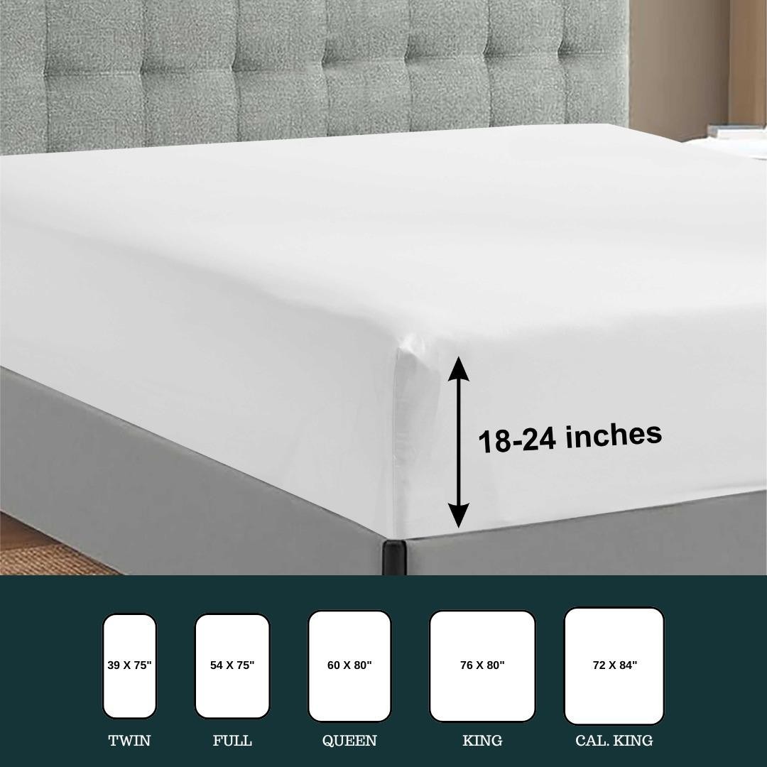 Hotel Quality Microfiber White California King Size Fitted Sheet w/ Deep Pocket gallery