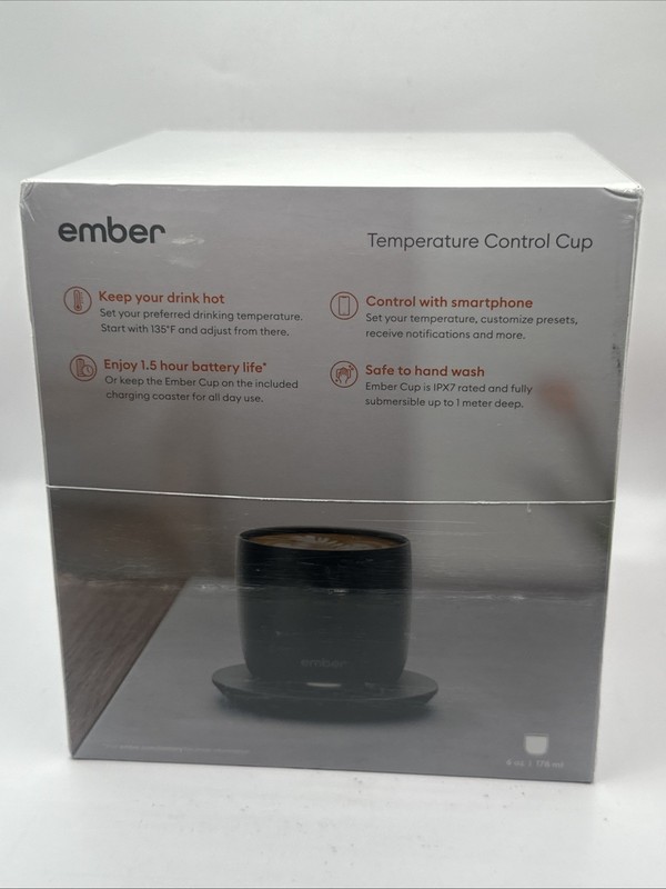 Ember Temperature Control Smart Espresso Cup, 6 Oz, 90 Min Battery Life - Black gallery