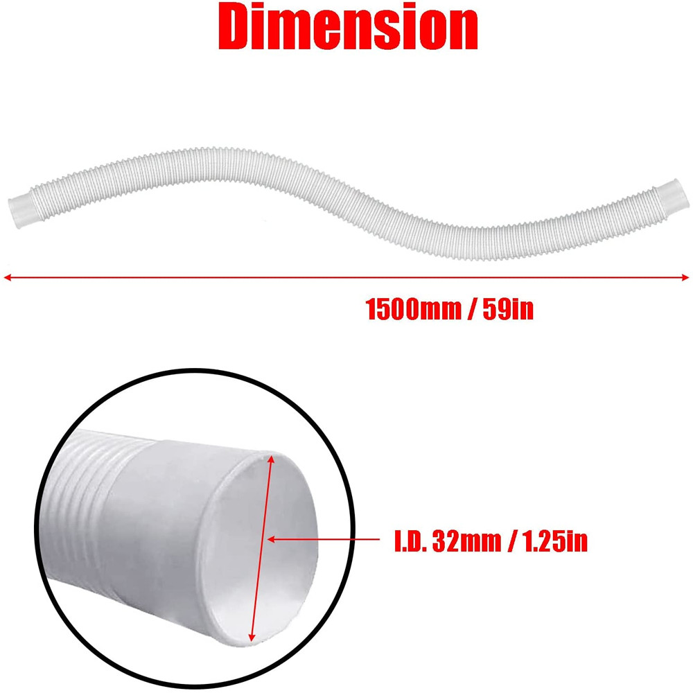 2 Pack Pool Pump Replacement Hose Pipe Accessory For Above Ground Pools Part gallery
