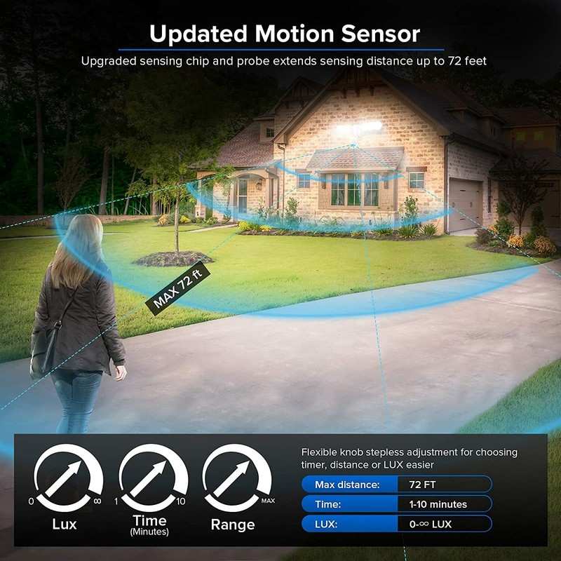 6000LM LED Floodlight PIR Motion Sensor Security Outdoor Wall Light Dusk to Dawn gallery
