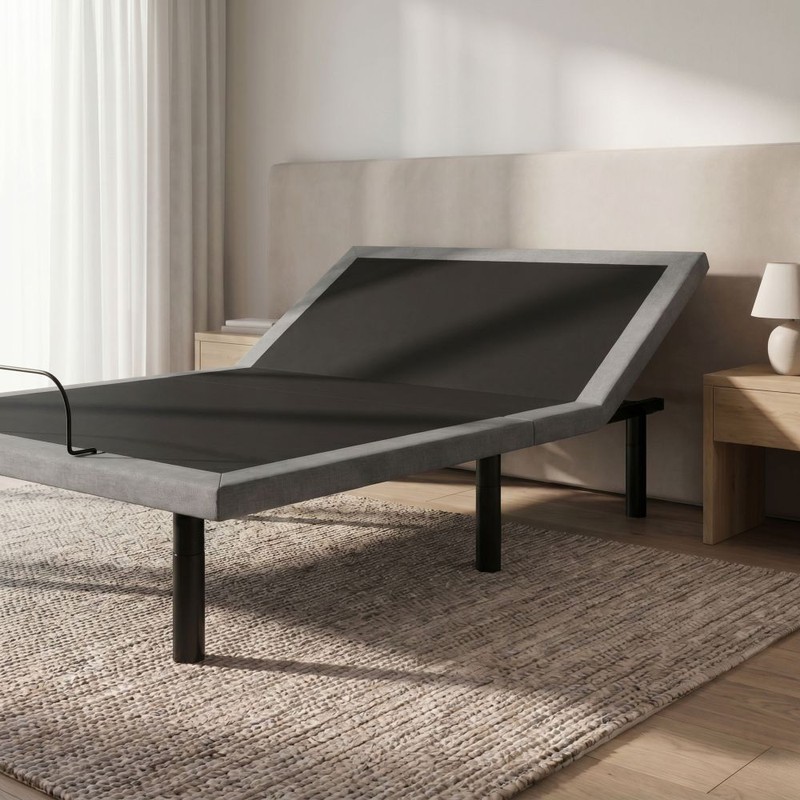 Adjustable Bed Base, Head & Foot Position Control, Black Grey, with Remote gallery
