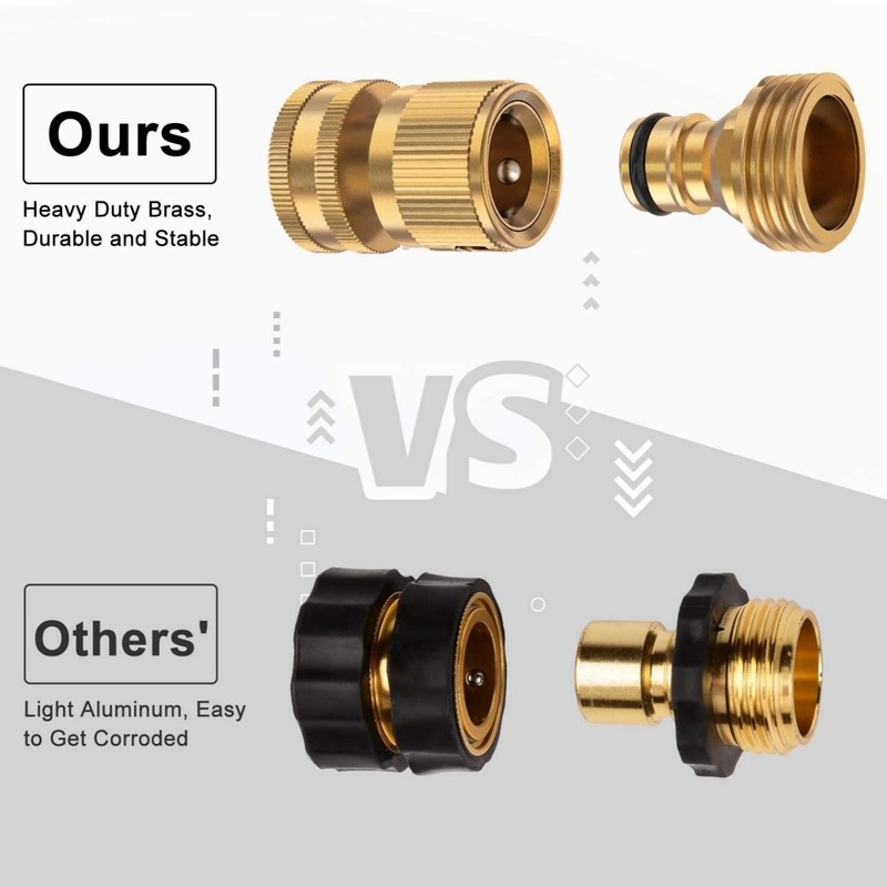 US Garden Hose Quick Connect Water Hose 3/4" Fit Brass Female Male Connector Set gallery