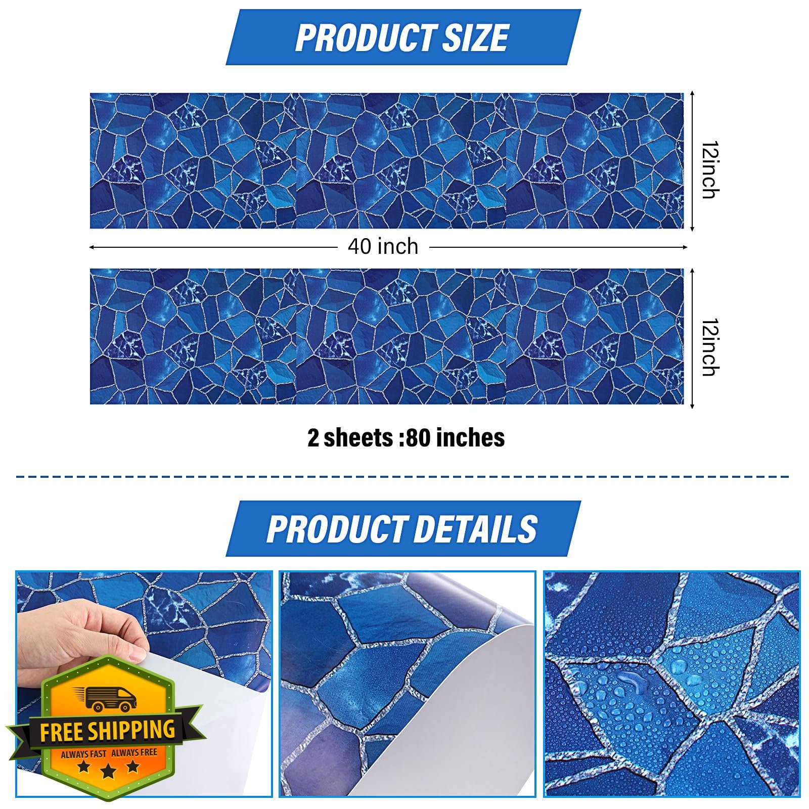 Nuanchu Self-Adhesive Vinyl Pool Liner Patch - Waterproof PVC Repair Sheet fo... gallery