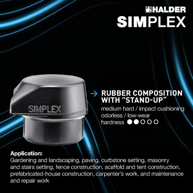 Halder Simplex Soft-Faced Mallet 3028.260 – Medium-Hard "Stand-Up" Rubber Insert gallery