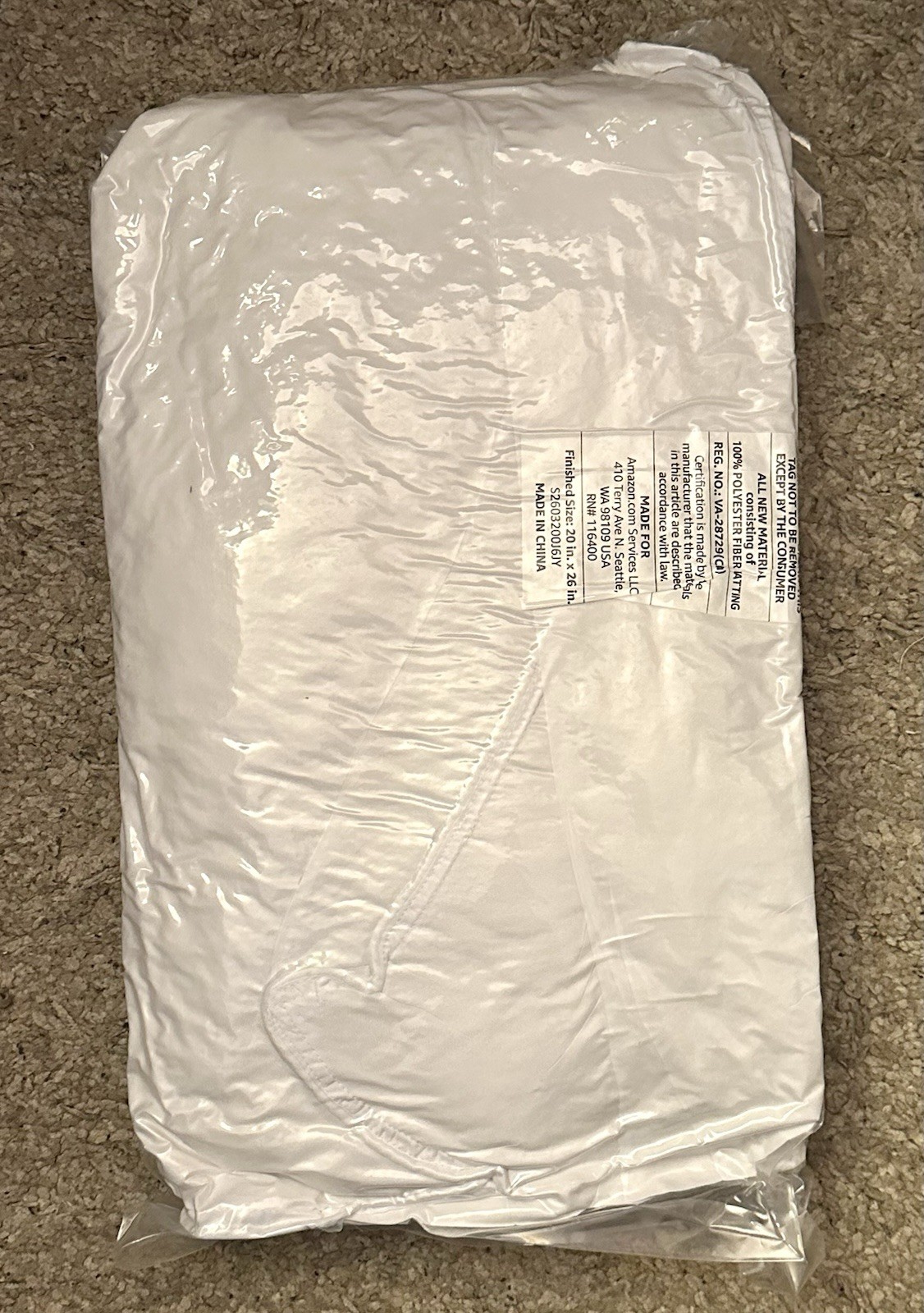 AmazonBasics White Standard Medium Density Down Alternative Bed Pillow 24x19 in gallery