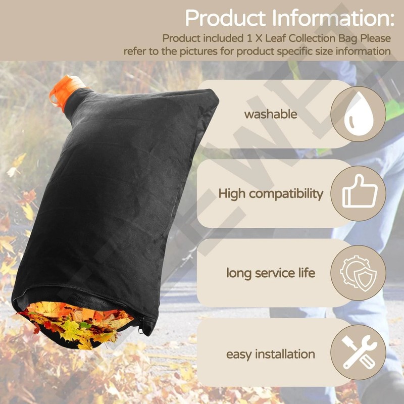 Leaf Collection Bag WGBAG500 Replacement for Worx Trivac WG500–WG509 Blowers gallery