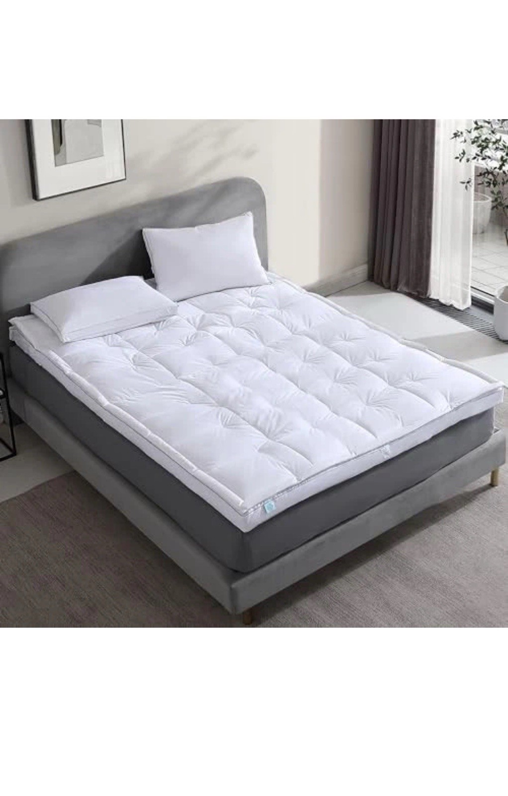 Mattress Topper Size - 3 Inch Feather Bed 100% Cotton Cover Fabric- All King gallery