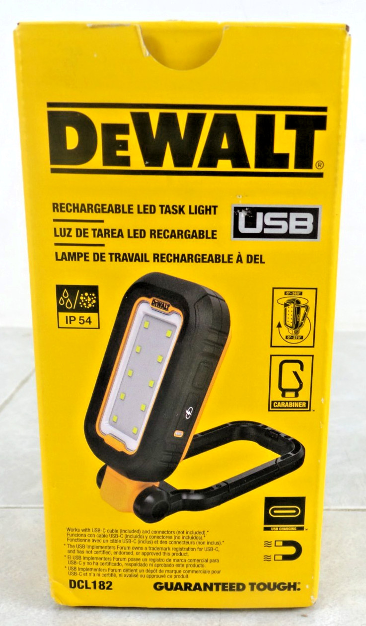 DeWalt 1000 Lm LED Rechargeable Handheld Work Light DCL182 (BT-G38136449-01 (AO) gallery