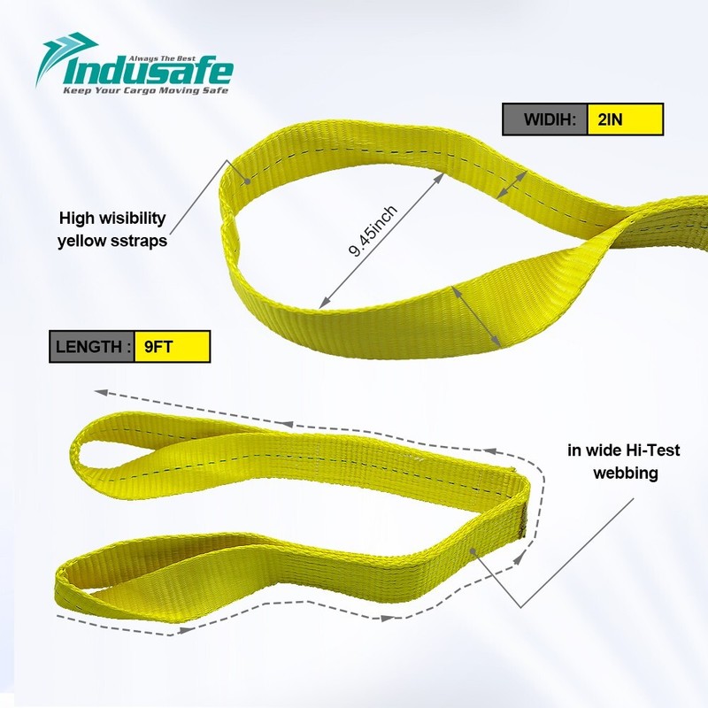 Indusafe Twisted Eye Lifting Sling Straps Industrial Web Sling 3100LBS 3/6/9 FT gallery