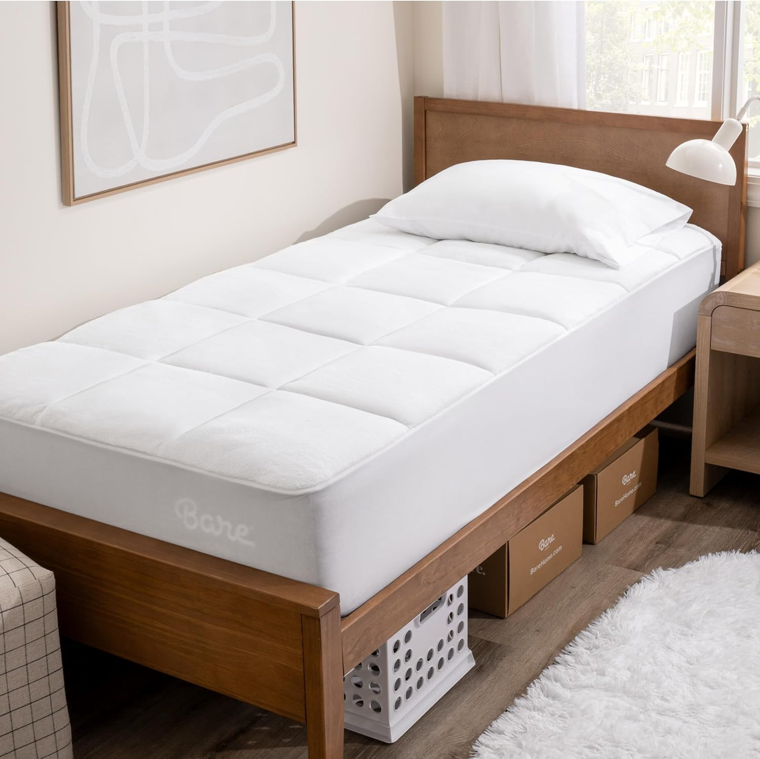 Twin Extra Long Microplush Mattress Topper - Pillow Top Reversible - Mattress Co gallery