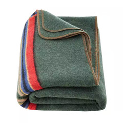 Wool Camping Blanket Large King Warm Stadium Blanket 64 In. X 88 In. (80% Wool)