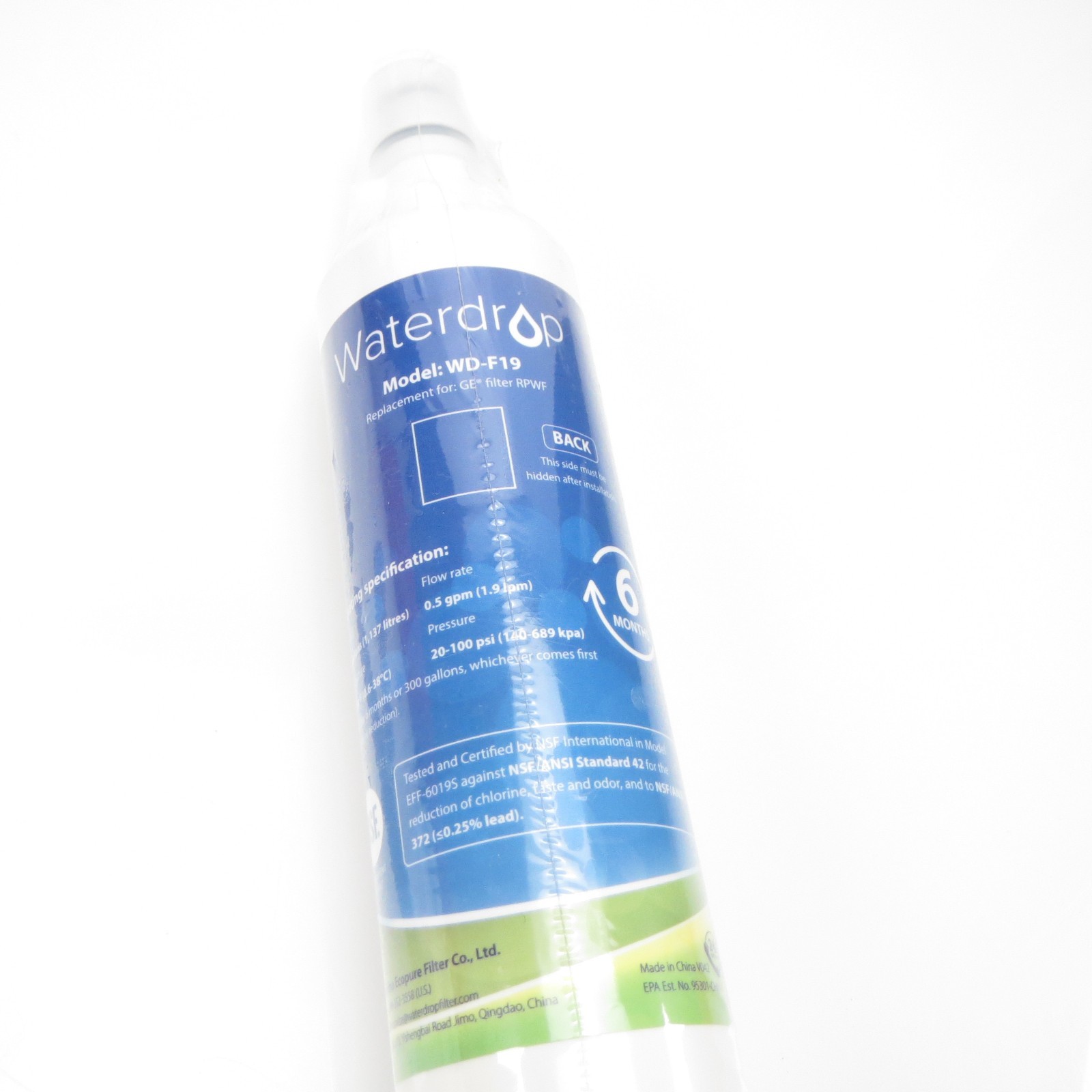 Waterdrop Filter Model WD-F19 Replacement For GE Water Filter RPWF New Sealed gallery
