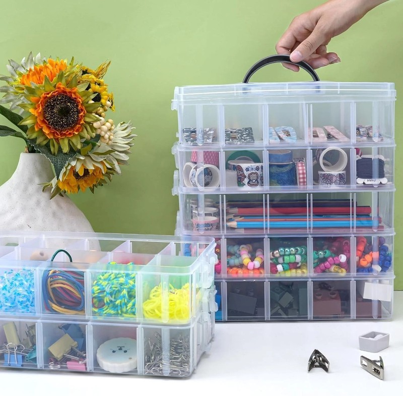 7-Tier Stackable Storage Box with 70 Compartments for Arts & Crafts Organization gallery