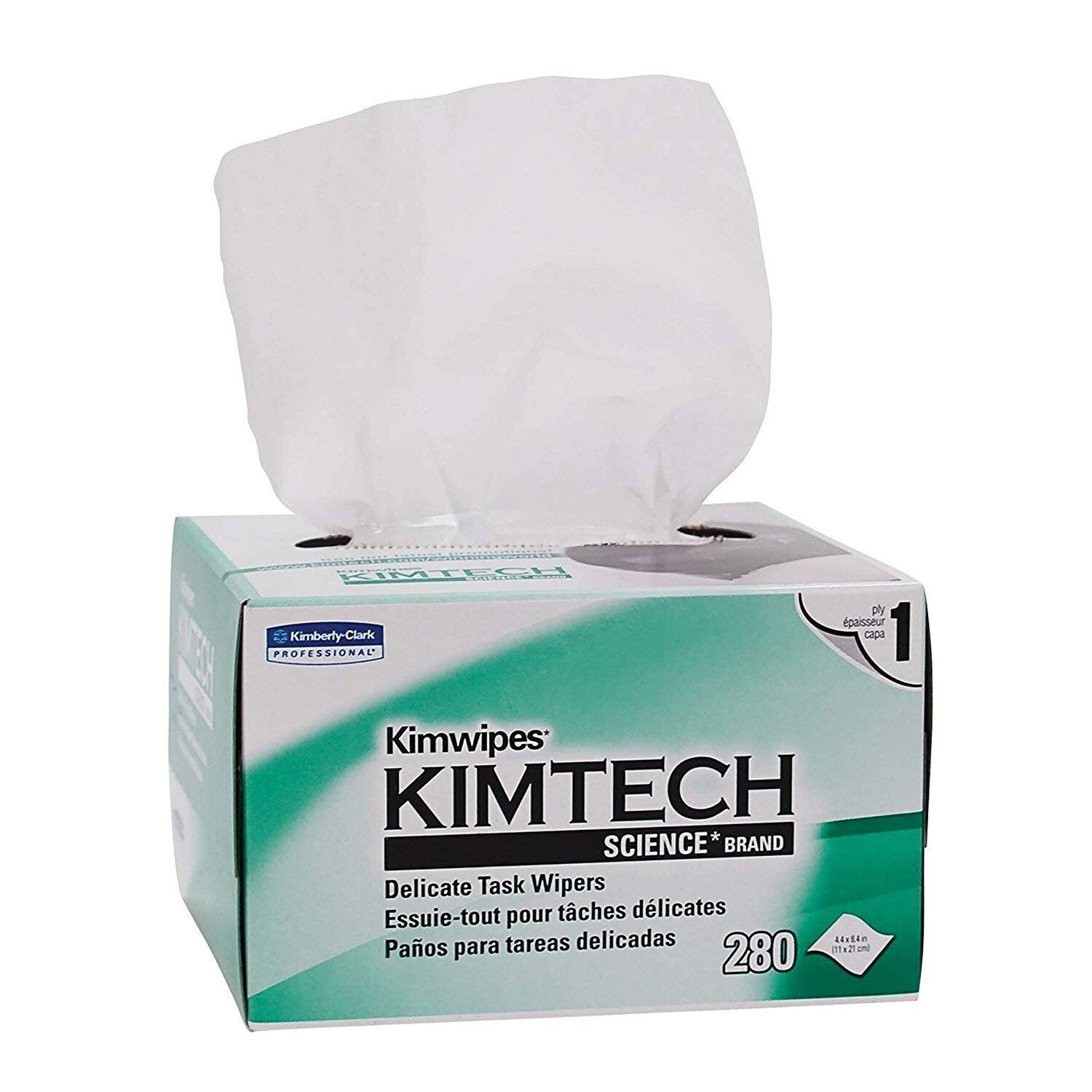 Kimtech Science KimWipes Delicate Task Wipers 34155 WHITE 1 Box of 280 Wipes NEW gallery