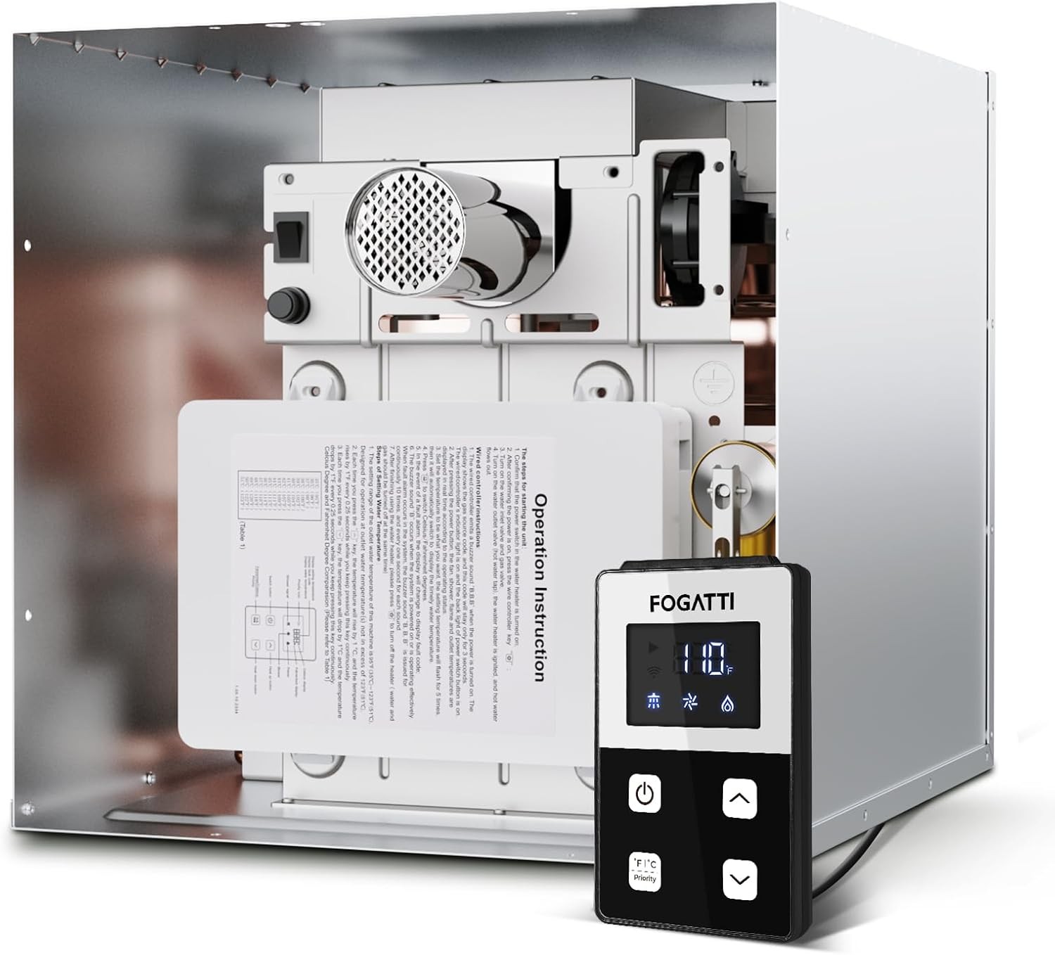 FOGATTI RV Tankless Water Heater InstaShower 7 Plus, 48000 BTU 2.5 GPM Propane gallery