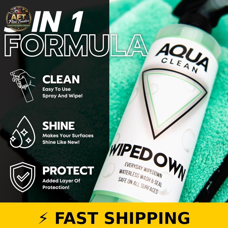 AquaClean WIPEDOWN Ceramic Quick Detailer 16oz - Waterless Wash gallery