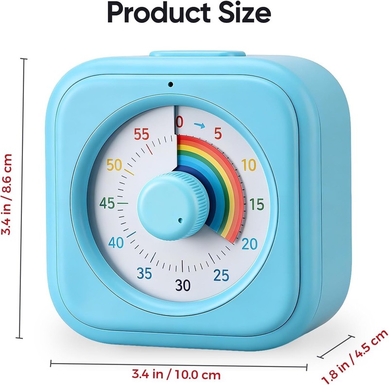 60 Minute Visual Timer for Kids, Silent Countdown Clock, Time Management Tool fo gallery