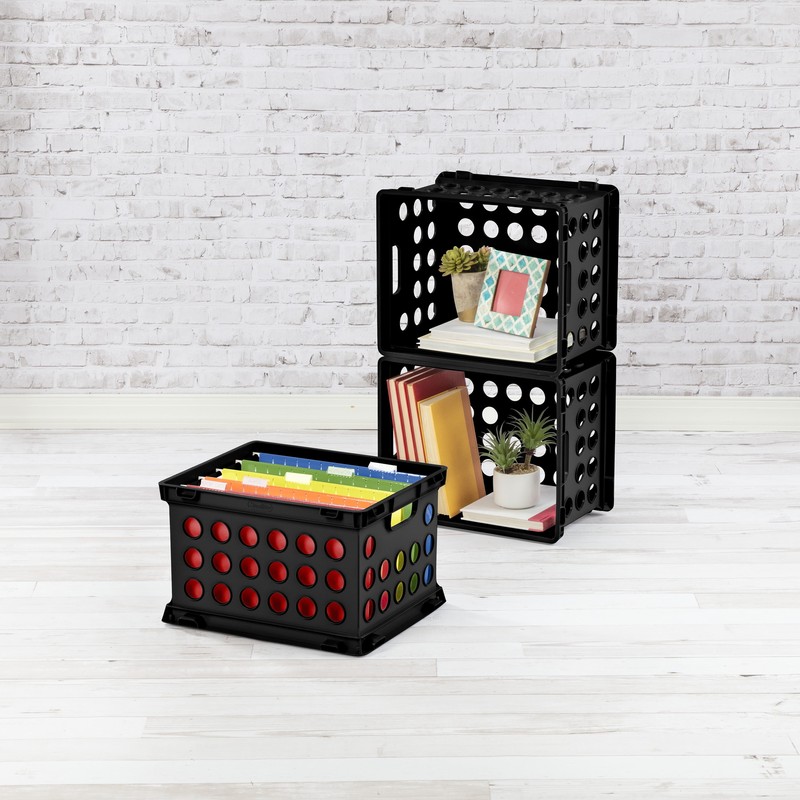 (6pack)File Crate,Versatile Plastic Bin,Letter or Legal-Sized File Storage,Black gallery