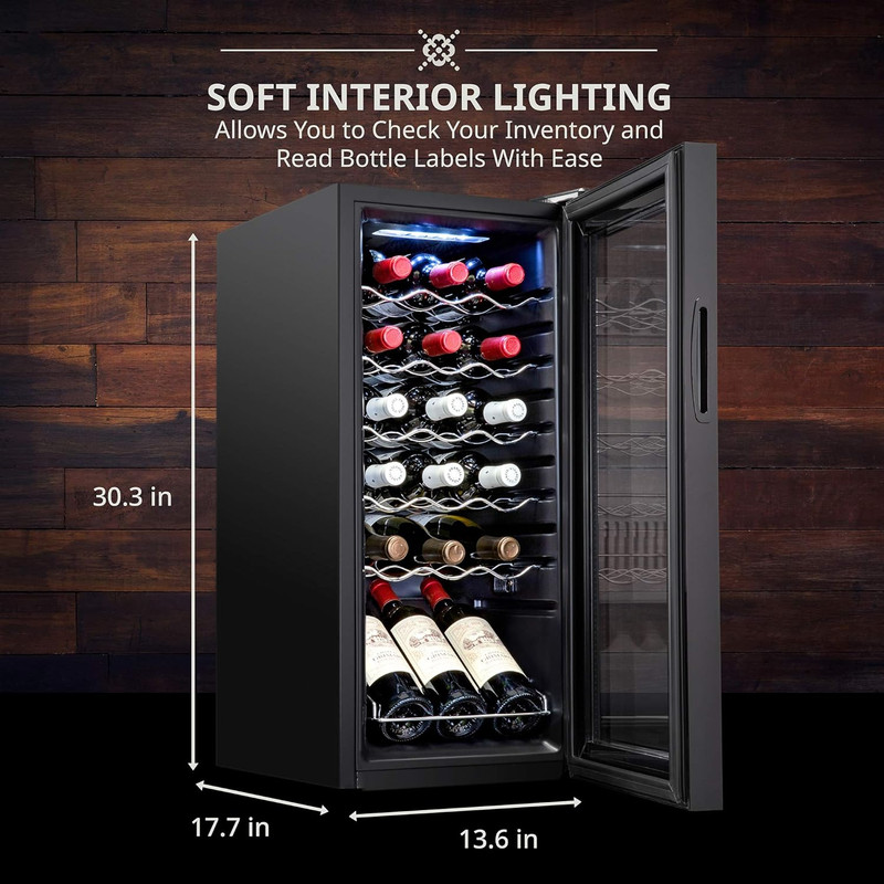 18 Bottle Compressor Wine Cooler Refrigerator W/Lock, Large Freestanding Wine Ce gallery