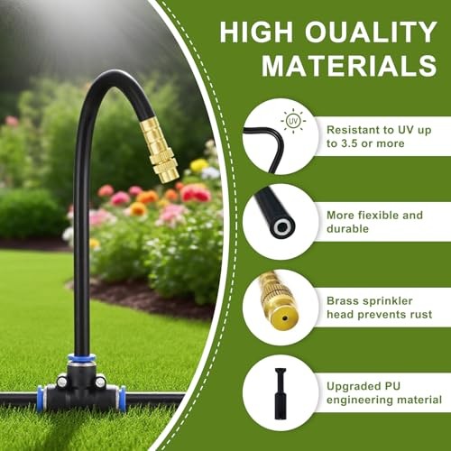 Automatic Drip Irrigation Kit - 50FT with Tool-Free Quick Connectors, 15 Brass gallery