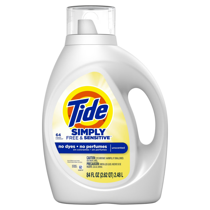 (4 Pack) Tide Simply Free & Sensitive Liquid Laundry Detergent 84 fl oz 64 Loads gallery