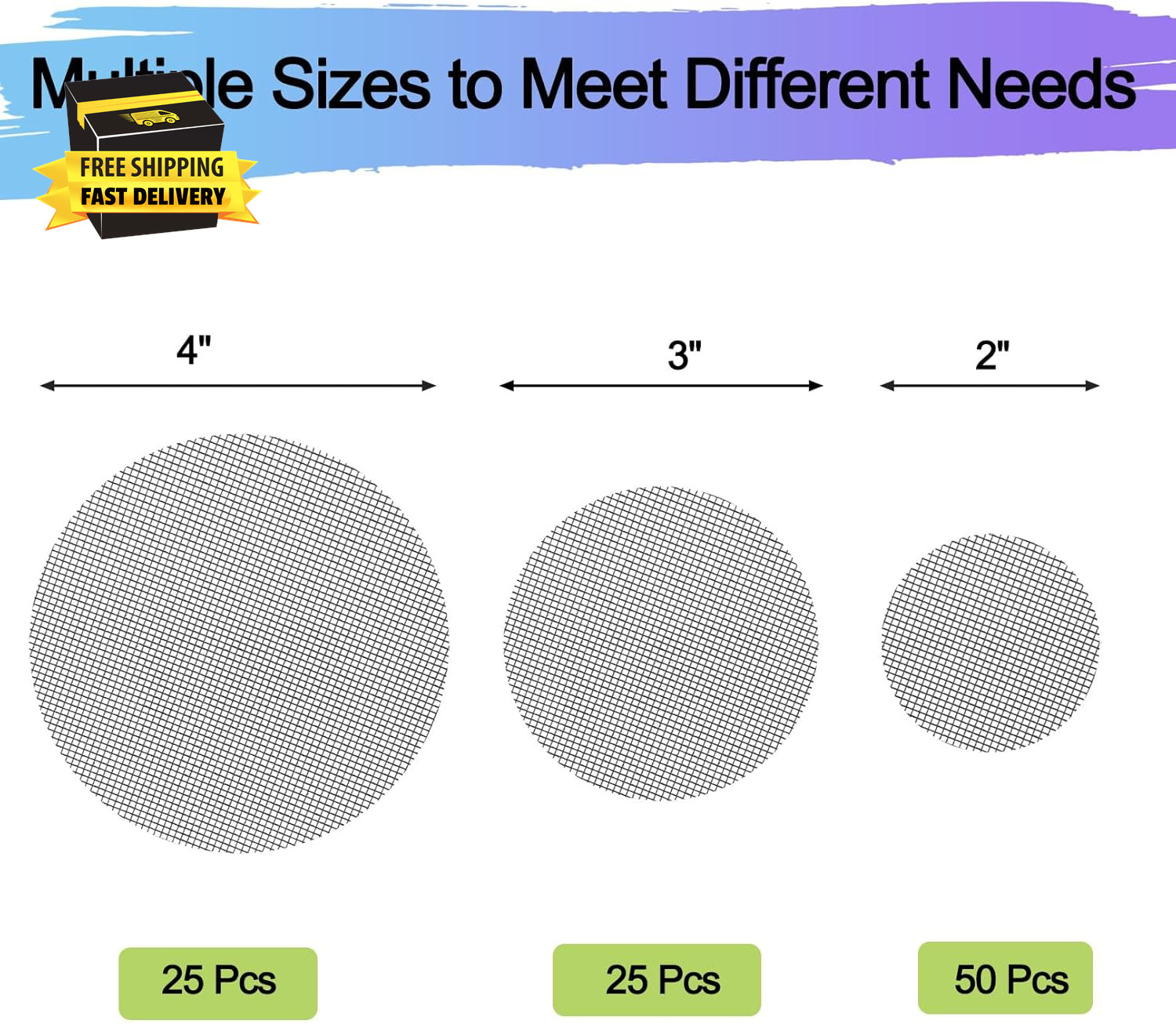 Bonsai Mesh for Plant Pot Drainage Screen 2 3 4 Inch Assorted Sizes, 100 Pcs Pla gallery