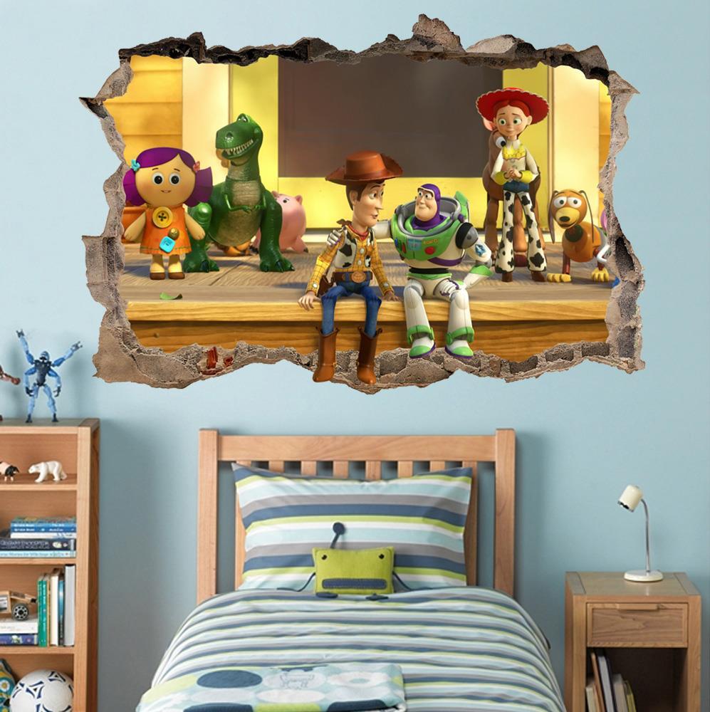 Toy Story Woody Buzz Lightyear Smashed Wall Decal Wall Sticker Art Mural H990 gallery
